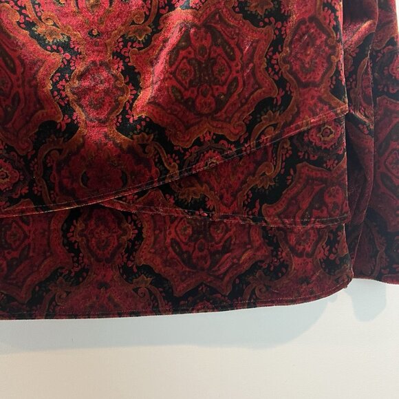 Velvet Draped Cowl Neck Blouse Size 14 Melissa Harper Tiered Goth Vamp Witchy - Picture 2 of 13